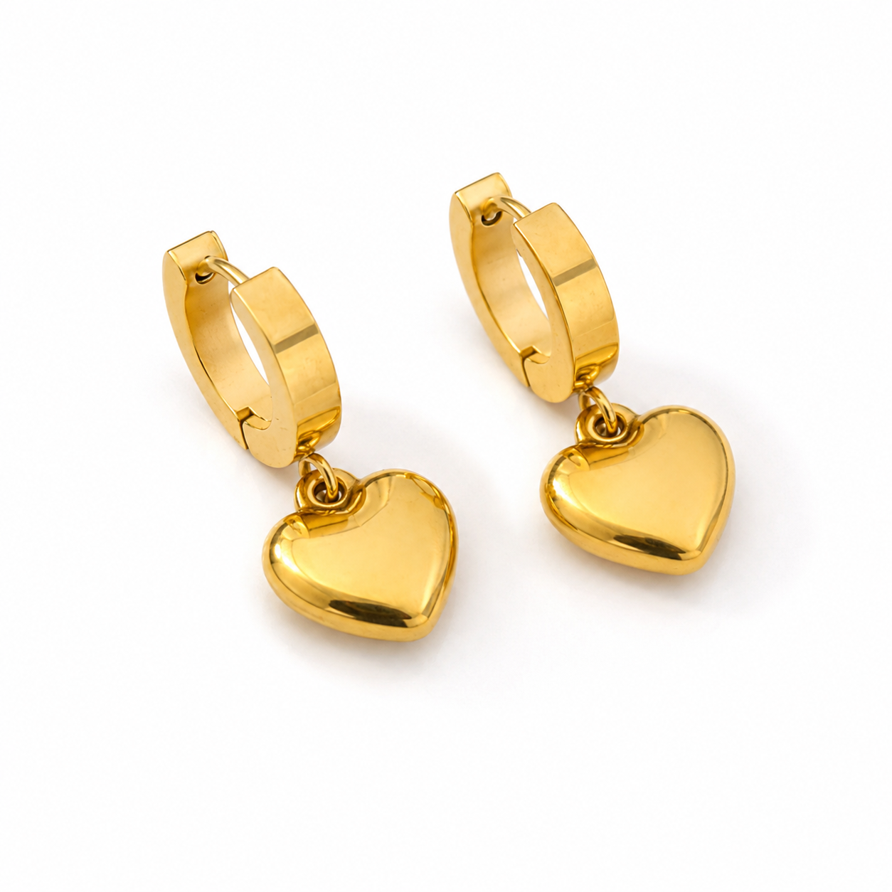 Amour Heart Drop Huggie Earrings
