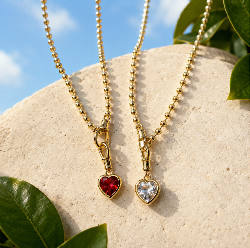 Amour Interchangeable Heart Charm Necklace
