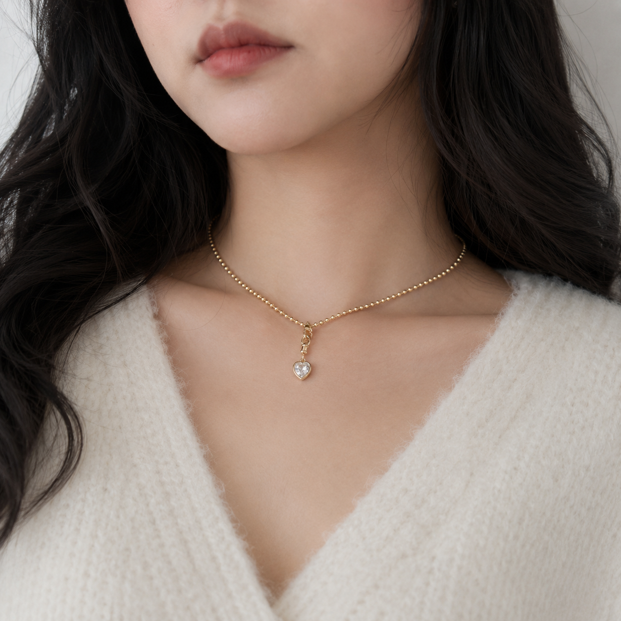 Amour Interchangeable Heart Charm Necklace